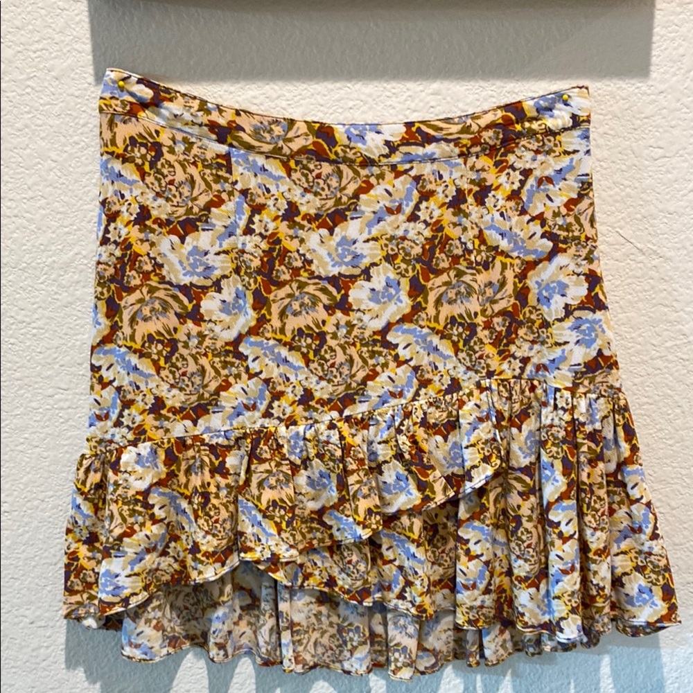 FREE PEOPLE Skirt Mini Ruffle Floral